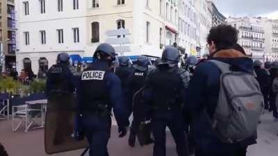 French police marching