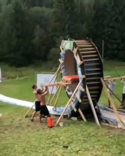 This backyard waterslide