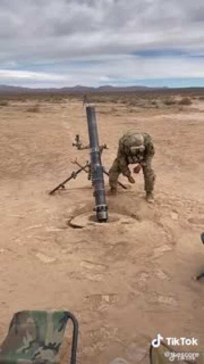 The recoil of a mortar