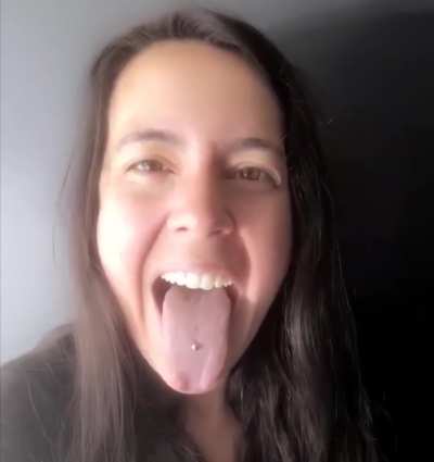 My fucking pierced long tongue part 2
