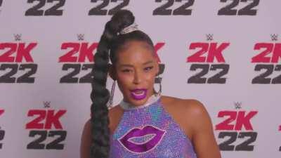 Bianca Belair revealing her WWE 2K22 rating