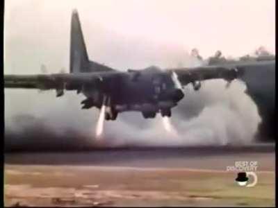 C-130 Specifically Modified to land in a Stadium to Rescue Hostages in Iran in 1980.