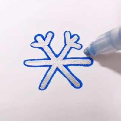 Two toned snowflake drawing