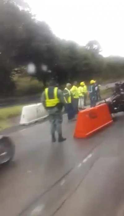 WCGW driving on a newly laid road