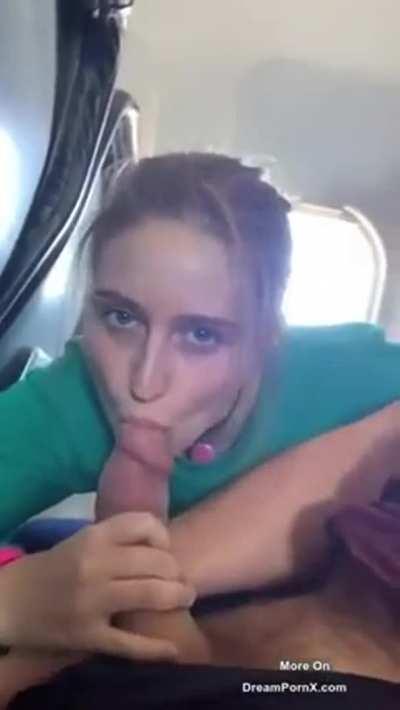 Sucking his dick on the plane