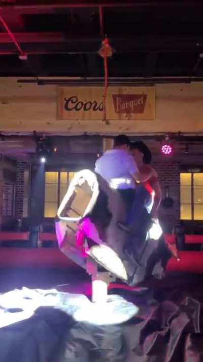 I mean, their clothes are on, they're not kissing, and all that but...I do hope this bull-riding cowboy couple is SFW?