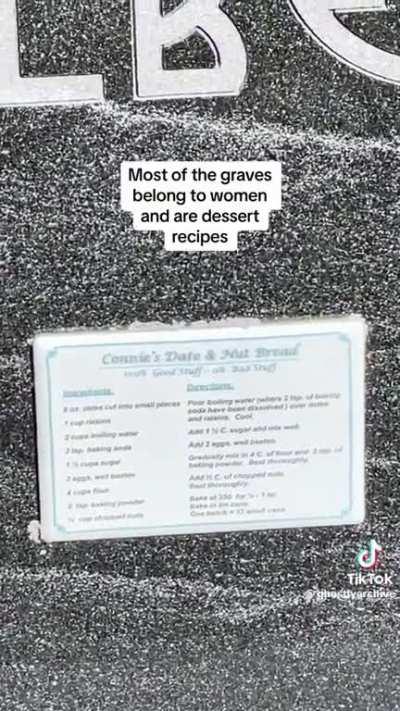 recreating recipes found on headstones