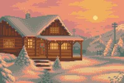 Christmas Vacation, Me, Pixel art, 2021