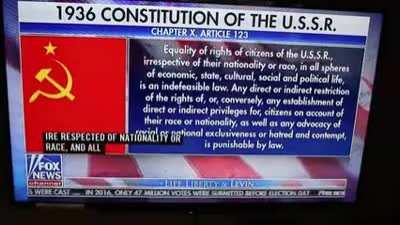 FOX host reads USSR constitution, doesn't realize how based he sounds