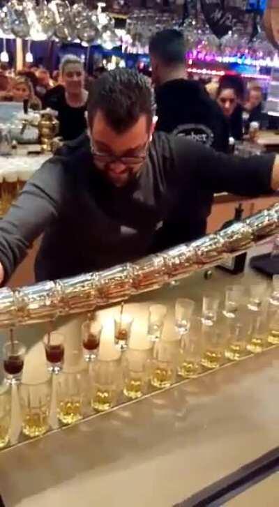 The pour then the domino effect