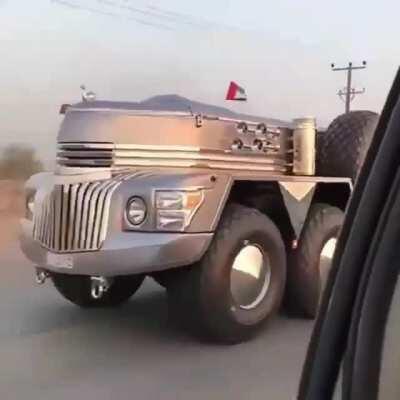 This beast is in the UAE which spends crazy money on monster SUVs and hella tall buildings.