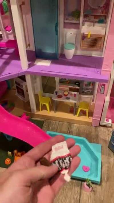 Just putting the final touches on my daughter’s Barbie Dream House from Santa so she feels right at home…