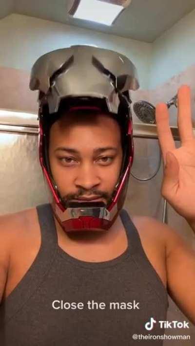 This guy took wearing a mask to a new level, this iron man mask is insane 🔥