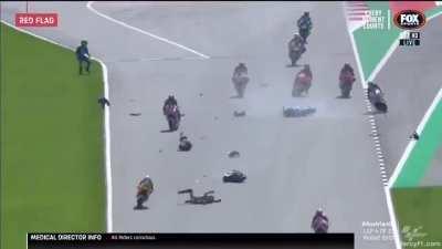 Horrifying crash at Moto2 in Austria