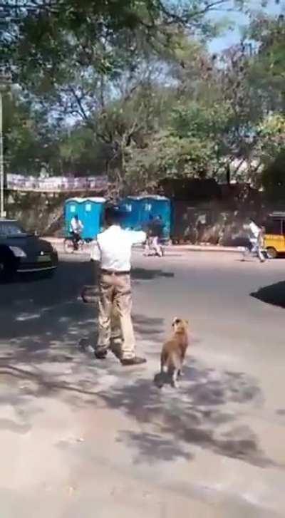 Clearing the road for a very important “Pedestrian” Salute to the cop!!