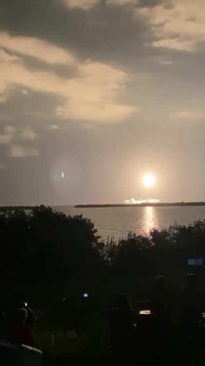 The brightness from spaceX launch