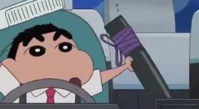 Lit Shin-chan answers to a knife with a sword >(⌐■_■)>