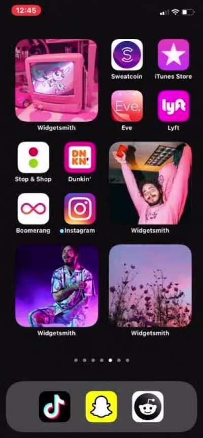 Color coded my home screen with iOS 14 and gave it a Posty theme