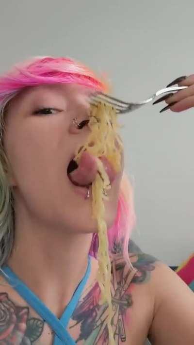 She likes noodles