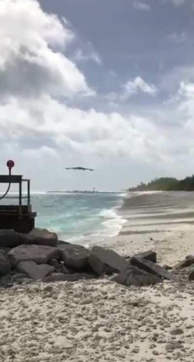 B-2 bomber landing in Diego Garcia