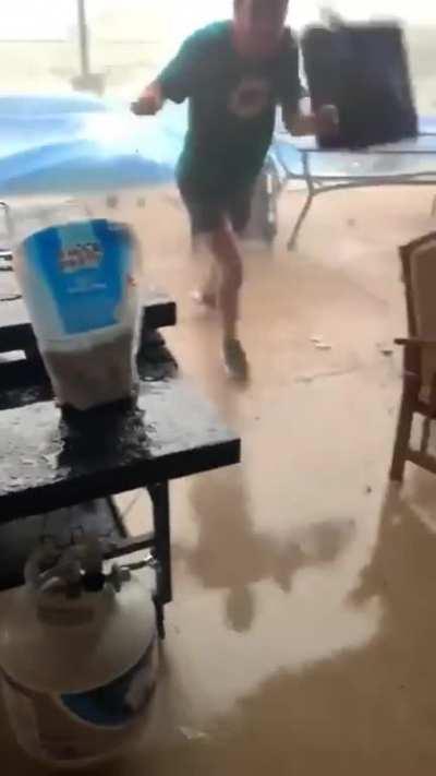 WCGW watching the storm outside