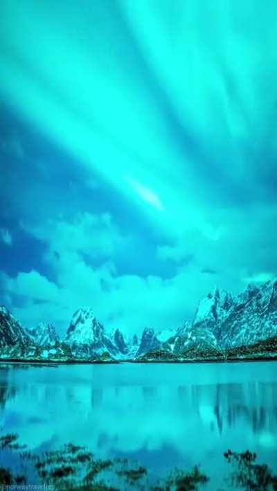 Watching this mesmerizing Northern Lights dancing over Lofoten, Norway.