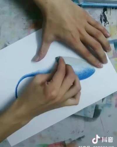 The way they draw a blue whale