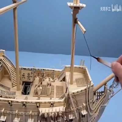 The way he created the model of the ship from the Pirates of the Caribbean movie is amazing