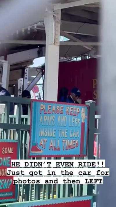 Eric Adams stops line to Coney Island Cyclone, doesn’t even ride, just took pics for 10 min and left