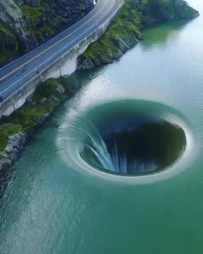 The Glory Hole of Lake Berryessa. It is a drainage pipe to prevent flooding.