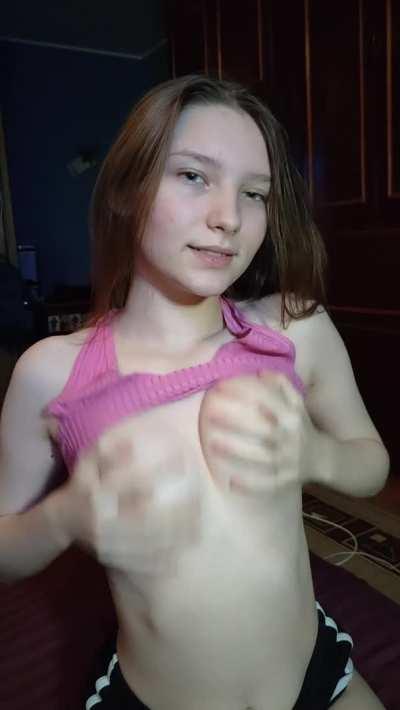 My dad caught me showing you my tits