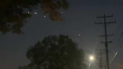 Anyone else see these weird orange lights in the sky around Hopkins/NASA Glenn tonight?