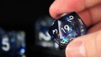 [Giveaway][Art]Indigo Starfall Liquid Core Dice Set Giveaway (Mod Approved)