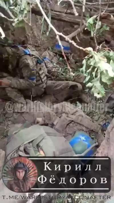 RU POV: Russian Soldier from the 810th Marine Brigade shows Ukrainian KIAs in the Kursk region.