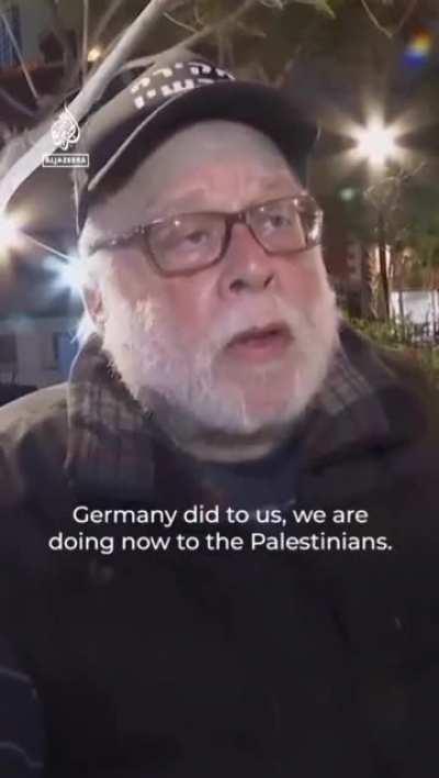 A gentleman interviewed at  an anti-government demonstration in Israel. 