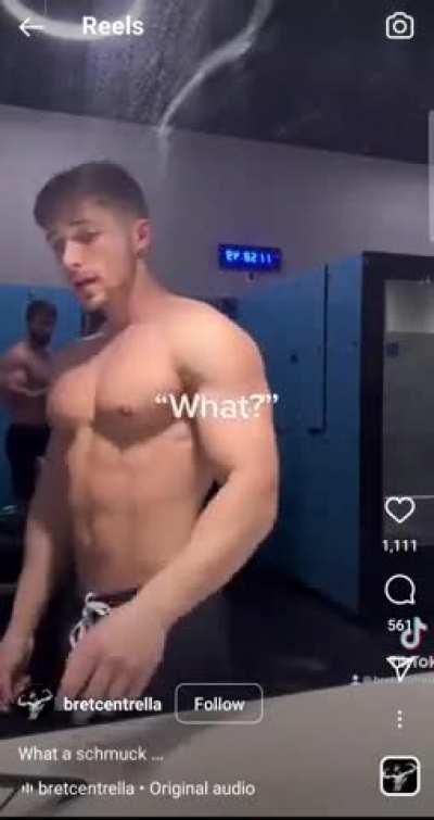 Guy is politely asked to stop filming in the changing room...