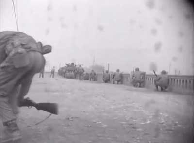 The 5th Cavalry Regiment, 1st Cavalry Division pushing into the North Korean capital of Pyongyang on October 19, 1950.