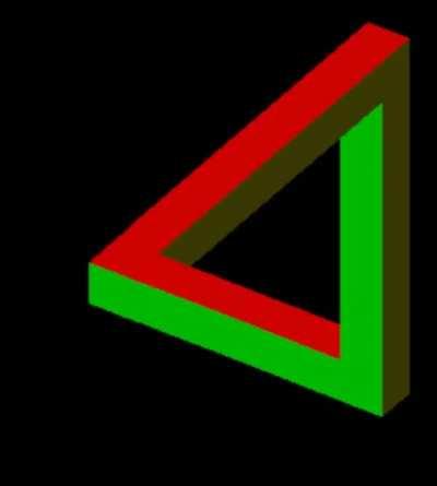 Penrose Triangle rotating 360 degrees view