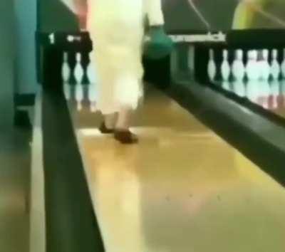 It's harder to miss from that angle than to get a strike