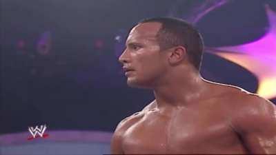 The Rock cuts a heel promo on the fans at Summerslam 2002 after the show goes off the air, teasing his heel turn and Hollywood Rock run when he returned in early 2003.