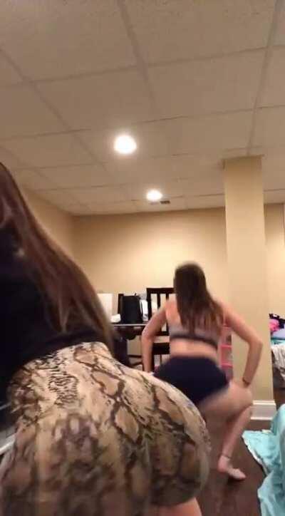 Can't get enough of these twin sisters' twerking