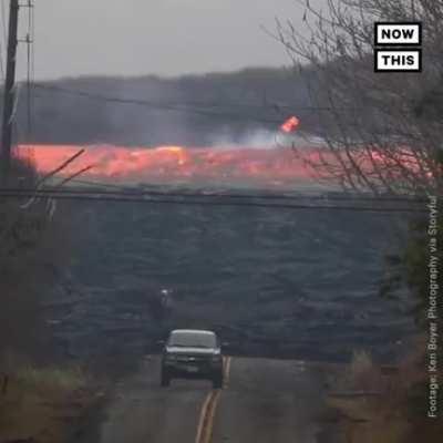 Fast flowing lava