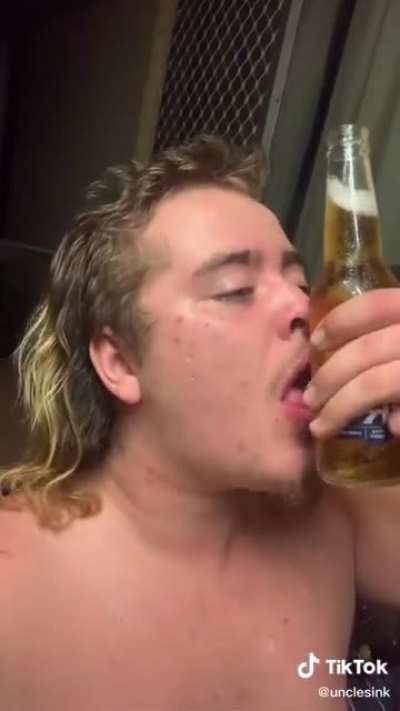 Downing a beer like a pro