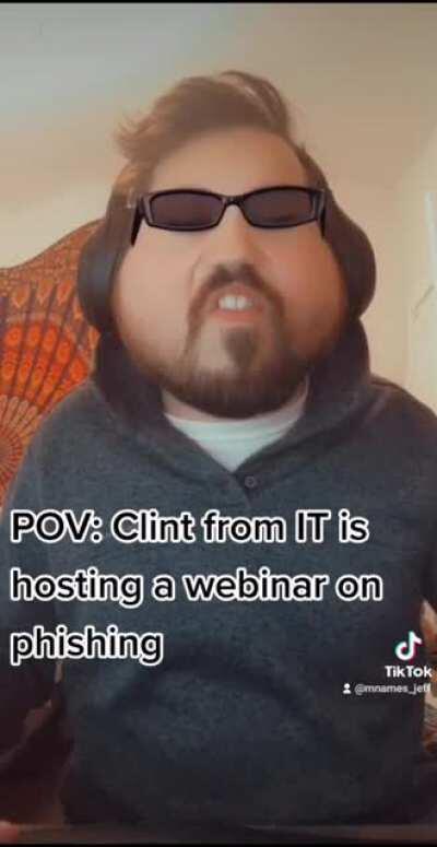 Clint from IT is back with a security webinar.