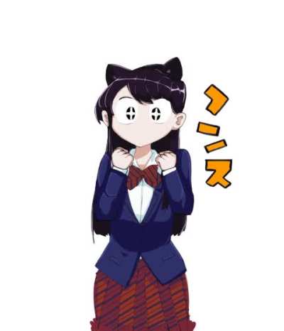 Komi turns into a cat