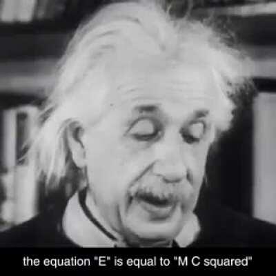 Einstein explains his famous formula, E=mc².