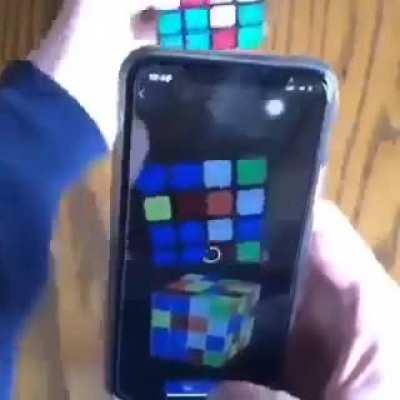 Solving Rubik's cube by using app