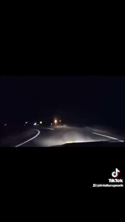 Video from TikTok user JimboJiizzm, narrating a video taken by him on a road trip, where he alleges a UAP saved him and his group friend while coming back from a road trip.