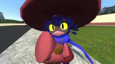 Niko runs up to you, plays the sax, and then runs away