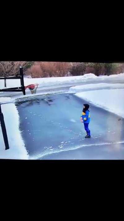 Trying to play basketball in the Canadian winter...